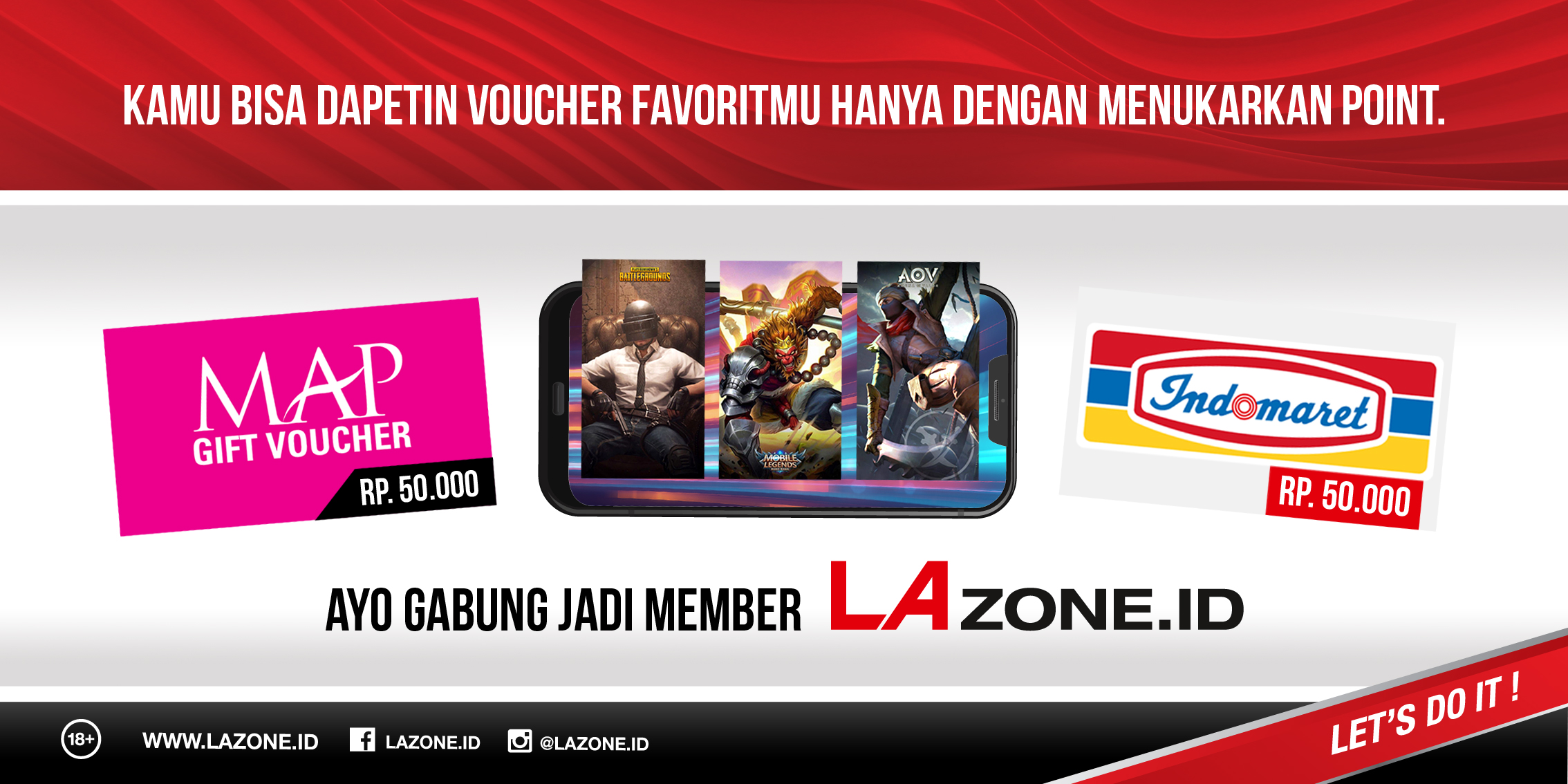 Mau Voucher Games PUBG Atau Mobile Legend? Buruan Jadi Member Lazone.id & tukerin poin lo    thumbnail